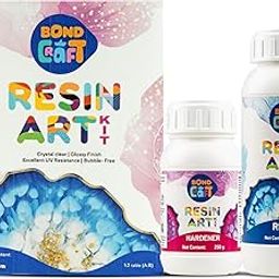 Bondcraft Resin Art Kit I 2 Part Liquid Epoxy I UV Resistant I Bubble -Free I Crystal Clear & Glossy Finish I User Friendly Self Levelling | Useful for variety of Casting DIY application, 750 gm-28