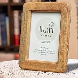 Wooden Photo Frame I Handcrafted Boho Design, Antique Finish I Set with High Definition Glass I Photo frames for Table and Wall Mount I Home & office Decor - (5 x 7 in)-image-9