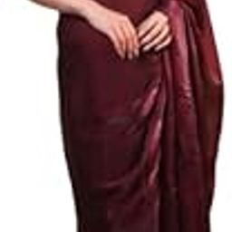 Women's Ready to Wear Plain Moonstone Blue Space Silk Satin One Minute Readymade Saree With stitched Blouse-image-61