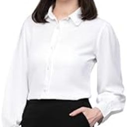 Women Solid White Polyester Formal Shirt-image-87
