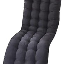 Comfortable Polyester Garden Recliner Cushion Thickened Mat Outdoor Indoor Black B-image-52