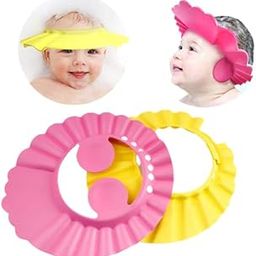 Adjustable Baby Bath Shower Cap New Soft Bathing Baby Wash Hair Eye Ear Protector Hat for New Born Infants Babies Boys Girls-2 PCS (Random Color)-14