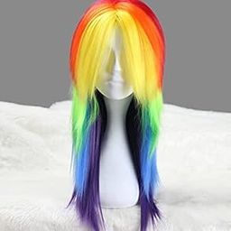 ME & YOU Multicolor Malinga Wig | Artificial long Hair Wig for Holi Party/Drama/Birthday | Colorful Straight Hair Wig For Theme Party | Wig For Holi Party Celebration (LONG HAIR)-image-18