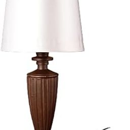 PROSPER LIGHTING Vintage Accent Lamp with Antique Ribbed Base and Gold-Trimmed Fabric Shade | Classic Decorative Light and LED Compatible-image-78