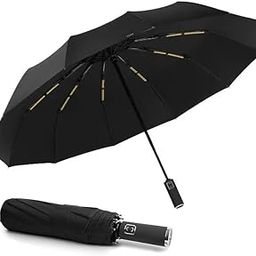 12 Strong Ribs Reinforced Windproof Umbrella for Rain Big Size, 3-Fold Auto Open/Close Travel Umbrella for Sun Protection-picture-8