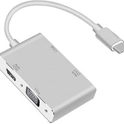 Microware 4 in 1 Type C USB C 3.1 to HDMI VGA DVI Multi Video Hub Converter Adapter for HDTV/Monitors/Projector Compatible with Mack-Book/Chromebook Pixel-image-5