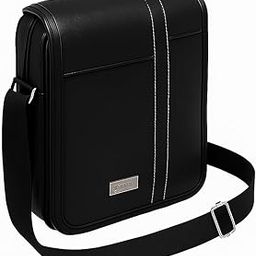 Bageto10 Inch Stylish Small PU Leather Sling Cross Body Travel Office Business Messenger One Side Shoulder Bag for Men & Women (Black- 25.5 x 4 x 20cm)-image-2