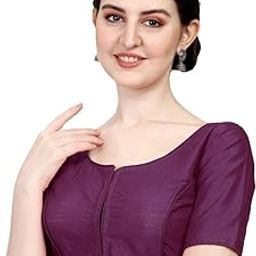 Women's Soft Silk Multicolor 3/4 Sleeves Readymade Saree Blouse-image-55