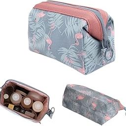 DREHOTRY Cosmetic Bag Portable Travel Makeup Bag for Women | Large Water Resistant Zippered Makeup Organizer for Girls, Brush & Beauty Essentials Storage (Grey)-image-14