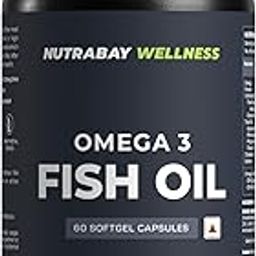 Nutrabay Wellness Omega 3 Fish Oil - 60 Softgel Capsules | 1000mg Strength | 180 mg EPA, 120 mg DHA for Vision, Memory, Heart, Skin & Hair | No Fishy Aftertaste & Burps | Supplement for Men & Women-29