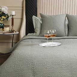 Glasgow Sage Green Double Bed Cover-image-25