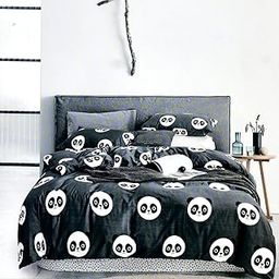 D IMPORTS Comforter for Single and Double Bed (Charcoal Grey Panda, Single Bed)-25