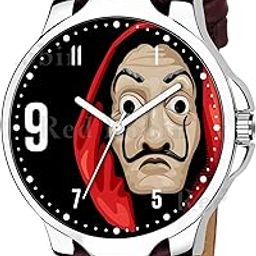 Analog Stylish Leather Strap Wrist Watch for Men and Boys, Pack of 1 - REGULAR-3K-SIL-BRW-CHL-3