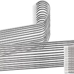 Amarshri Reverse Bend Hangers | Mild Steel Chrome Plated for Clothes With Lockable | Rustproof Saree and Pants Hangers, Pack of 12, Metal-30