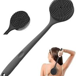 SAMAAROH | Long Handle Body Brush | Silicone Back Scrubber | Deep Cleaning, Dirt Removal, Exfoliating Bath Brush for Back & Body | for Men & Women | Black |-image-94