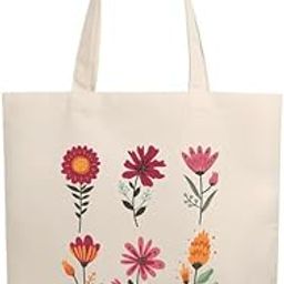 Cotton Canvas Printed White/Black Vertical Women Tote Bag | 300 GSM Cloth |100% Organic Cotton | Shopping/Grocery Bag | Multi-Purpose Bag | Reusable-image-92