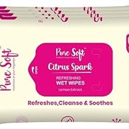 Pure Soft Citrus Spark Refreshing Wet Wipes 25N Each - Pack of 4 | Wet Wipes for Face with Lemon Extract & Aloe Vera Extract | Makeup Remover Wipes | Hydrating, Refreshing, Soothing | Paraben & Alcohol Free-image-5