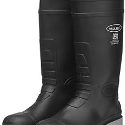 Vaultex PVC Gumboots - 1 Pair | ISI Marked | Heavy Duty Industrial Safety Gumboots with Steel Toe for Men | Boots For Men (Black)-image-33