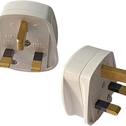WOWSOME 3 Flat Pin Top UK Plug with fuse for UK, UAE, Cyprus, Hong Kong, Singapore, Ireland, Malaysia - 13A 250V - Pack of 2 - white-16