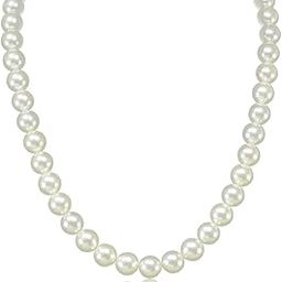 Desire Collection Pearl Mala White Single Line Necklace Jewellery For Women & Girls(18 inch White Mala)-image-7