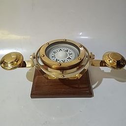 Handmade Antique Brass Nautical Gimbal Compass Vintage Ship's Binnacle gimballed Compass Desing (7.5 inch Breadth Polished)-picture-16