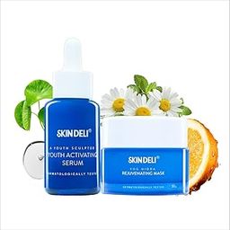 Anti Ageing & Skin Rejuvenating Skincare Set | Youthful Glow Face Serum 30 ML + Yog Nidra Over Night Face Mask 50 G | Suits All Skin Types-2