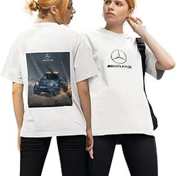 Oversized Mercedes Benz Super Car Collection Cotton Graphic Print Shoulder T-Shirt for Women and Men-image-14
