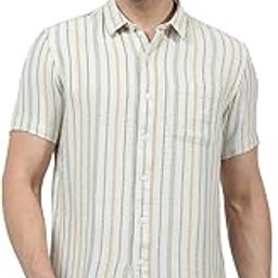 Men's Striped White Regular Fit Shirt-picture-50