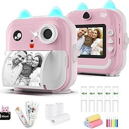 CADDLE & TOES Instant Print Camera for Kids - 1080P HD, 48MP, SD Card, Bluetooth, Free App, 3 Rolls Print Paper, Stickers, Fun Filters, Gift for Kids (Pink Printer with ROLL Set)-13