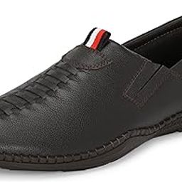 Genuine Leather Men's Formal Slip on Loafers |Comfort Trendy Non Lace-Up Design |Flexible Mocassins |Leather with Anti-Skid Sole |Perfect for Walking & Business Work (3995)-1