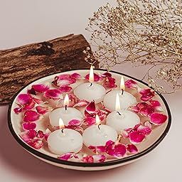 Aura Decor Pack of 20 Nuggets Floating Candles (White Colour) (5cm x 3cm x 3cm) (Burning Time 5 Hours)-image-26