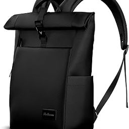 Roll-Top Oxford Fabric 15.6-Inch Laptop Backpack, Versatile for Men and Women, Unisex Anti-Theft Laptop Bag For Office Bag School Bag College Bag Business Bag Travel Hiking (BP1207A-N-Black)-picture-27