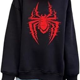 Spider Printed Unisex Cotton Sweatshirt Hoodie Sweatshirt - Spider Hoodie Black-image-88