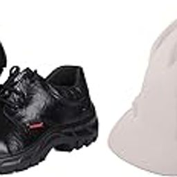 Karam FS05 Black Leather Safety Shoes for Men | Single Density with Steel Toe | Antistatic, Antislip-image-46