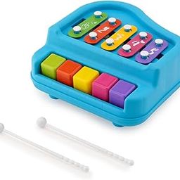 Arabiz Non Electronic Premium & Non-Toxic 2 in 1 Big Musical Piano and Xylophone Toy with Colorful Keys & 2 Mallets for Babies/Girls/Boys/Kids/Gifts (Battery Not Required) Samll Size (Blue)-image-83