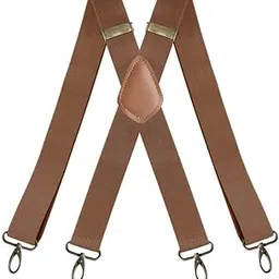 yashidun Men's X Shaped Adjustable Suspenders with 4 Metal Clips Elastic Strap Braces-picture-38