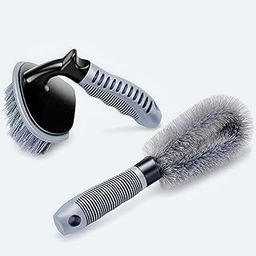 OTO2EYE Rim Tyre Cleaner Brush Car Cleaning Brush for Rim Cleaning Liquid Nylon Bristles Microfiber Duster Tire Rubber Car Accessories – Used with Tyre Puncture Kit and Microfiber Cloth (Pack of 2)-image-58