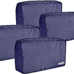 Polyester,PVC Travel Organizer Gadget Case | Electronic Accessories Storage Pouch for Power Adapters, Power Bank, Cables, Dongle, Pen Drives, Laptop Charger Pouch (Blue) Pack of 4-27