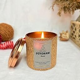 Goyoham | Premium Soy Wax Scented Candle | Metal Jar with Cork Finish and Rose Gold Lid | White Flower Fragrance | 35 Hrs Burn Time, Smoke-Free | Home Decor and Gifting-image-53