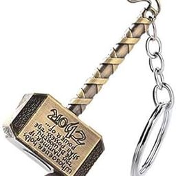 Thor Hammer Marvel Avengers Superhero Gold Metal Ring Key Chain-image-22
