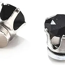 via mazzini No-Tarnish No-Rusting No-Piercing Required Bold 8mm Clip-On Black Magnetic Stud Earrings For Men And Women (ER2802) 1 Pair-picture-11