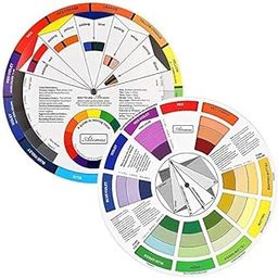kreni Creative Color Wheel, Paint Mixing Learning Guide Art Class Teaching Tool for Makeup Blending Board Chart Color Mixed Guide Mix Colours 14=14cm-picture-2