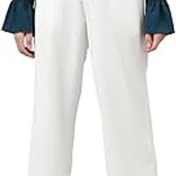 Womens Polyester Blend Straight Fit Trousers Bright White-21