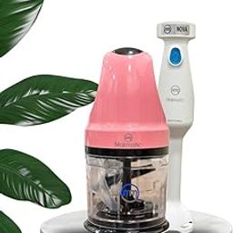 MAK-NOVA-HB-300-White Hand Blender | Makmatic MAK-EC-400-PINK Chopper | Combo Pack (Pack of 2)-19