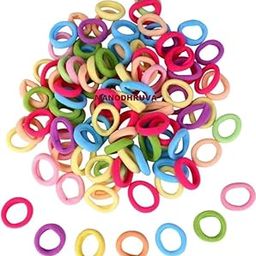 T TRENDY MART 100 pieces Mini Hair Elastic Bands, Soft Cotton Hair Ties, Multicolored Ponytail Holders for Girls, No-Damage Rubber Bands-image-85