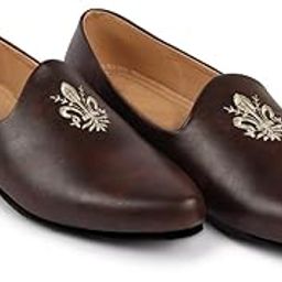 Men's Ethnic Embroidery Juttis and Mojari for Wedding, Party, Occasions, Fashion, Outdoor, Indoor| Lightweight Shoes | Pull-On Footwear for Mens or Boys | Sandals For Men-image-57
