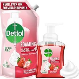 Dettol Strawberry Foaming Handwash Pump + Refill combo (250ml+700ml)-image-37
