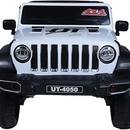 URBANTOTS Jeep Rubikon Ride-On Car, 12V Battery Powered, Dual Seat, Big Wheels, Remote & Manual Modes, Music System, LED Headlights, Turn Indicators, Premium Look, Safe & Stylish Electric Jeep, White-image-3