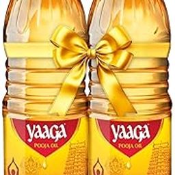 Yaaga Pooja oil | Pooja - Diya Oil | Til oil for Pooja |Pancha Deepam | Blend Of 5 Pooja oils | for daily puja, Festivals, Havan, for Pooja Items Pack Of 2 (1 Litre/Pack)-25