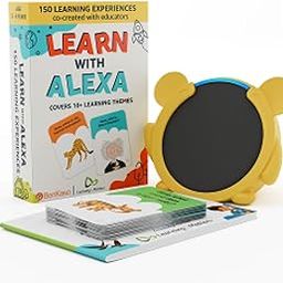 Amazon Echo Pop (Black) Smart Bluetooth Speaker | Combo for Kids aged 4+ years with Alexa Activity Kit and Teddy Sleeve by BonKaso | Interactive learning, stories, rhymes & hands-free fun | Limited Edition | Alexa for Kids-11